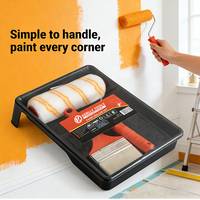 Kit professionnel de 3 rouleaux à peinture de 9 pouces avec bac et pinceau pour la peinture murale, idéal pour la construction commerciale et la rénovation intérieure