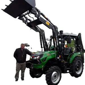 2024 Front-End Loader Prijzen Kleine Tractor Grijper Emmer Engineering Machines Compact Tractor Met Voorlader