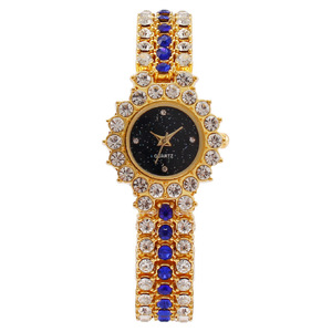 Reloj de Cuarzo Redondo para Mujer, Estilo Hip Hop, con Correa de Aleación Metálica en Oro, Plata y Oro Rosa, con Incrustaciones de Diamantes de Imitación de Colores, Venta Caliente de Fábrica - Product Image 4
