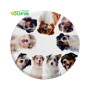 Tapis de sol ronds modernes en polyester à poils coupés, blancs, pour impression par transfert thermique par sublimation - Product Image 3