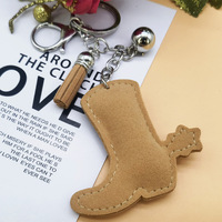 Porte-clés Cheetah Boots avec pompon et perles, pour cowgirls, cadeau d'anniversaire ou de Noël, avec strass et imprimé léopard, pour clés de voiture