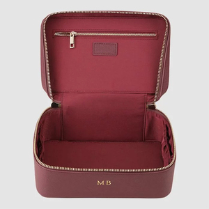 Borsa Cosmetica Personalizzata con Manico e Cerniera, <span class=keywords><strong>Beauty</strong></span> Case da Viaggio in Pelle Saffiano per Trucco e Articoli da Toeletta - Product Image 4
