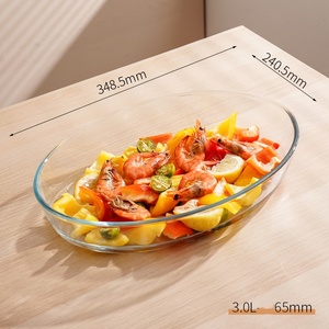 Plat <span class=keywords><strong>de</strong></span> cuisson rectangulaire ovale en verre borosilicate, résistant à la chaleur, compatible micro-ondes, <span class=keywords><strong>pour</strong></span> usage domestique, plat à poisson, plat à gratin - Product Image 5