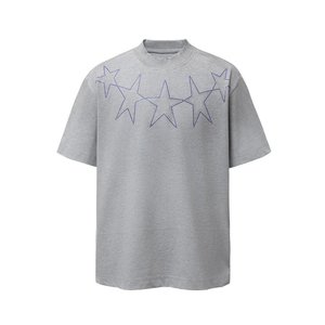 Camiseta de algodón puro de peso pesado para hombre, estilo americano, lavado ácido, desgastada, informal, manga corta, vintage, novedad 2026 - Product Image 2