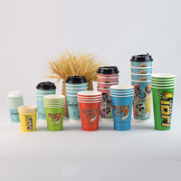 Gobelet en papier écologique biodégradable avec revêtement PLA pour boissons froides 16oz 22oz pour Bubble Tea Smoothie Jus Café Glacé avec couvercles
