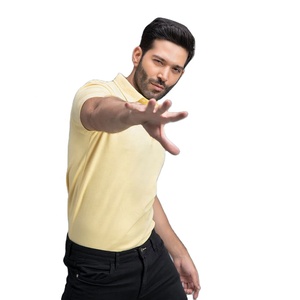 Lona deportiva informal para hombre para camisetas Polo patrón sólido de alta calidad al por mayor - Product Image 3