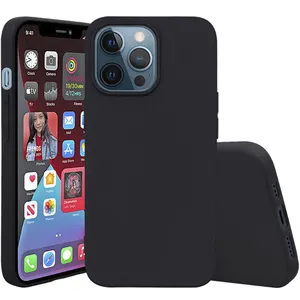 新款上市豪华硅胶Tpu外壳超薄全盖哑光黑色Tpu手机外壳，适用于iPhone 14 Pro Max 14 Pro 14 Max 14