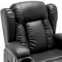 Juego de Muebles de Sala Modernos con Tapicería Sintética, Sillón Reclinable de Cuero con Masaje Eléctrico y Calefacción