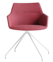 Chaise de salle à manger en microfibre rose avec base pivotante à 5 étoiles et structure en bois rembourrée, design moderne pour la maison, l'hôtel, l'appartement