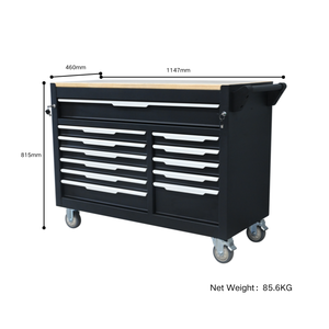 Premium Garage Workshop <b>Rolling</b> <b>Tool</b> Cabinet with 12 Lockable Drawers and Wooden Top - Product Image 6