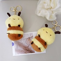 Porte-clés en peluche petite abeille pour filles, best-seller transfrontalier, poupée créative anti-stress, jouet en peluche doux, rembourré en coton PP, 14 ans