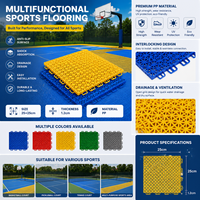 Dalles de sol sportives modulaires à emboîtement, revêtement de sol suspendu en PP multi-usages pour l'extérieur, pour le basketball, le tennis, le pickleball
