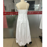 Robe midi blanche personnalisée à fines bretelles, bustier, taille haute, ourlet bouffant, coupe trapèze, vêtements pour femmes