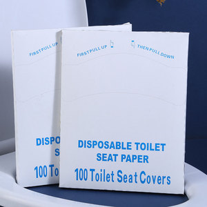 Housses de siège de toilette jetables, 100 pièces, solubles dans l'eau, blanches, biodégradables, pour les voyages et les toilettes publiques - Product Image 2