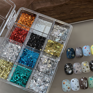 12Grids Y2K Mini Polka Star Butterfly Nail Flakes, Lentejuelas para <span class=keywords><strong>Uñas</strong></span> Doradas, Plateadas y Rojas, Mini Lentejuelas <span class=keywords><strong>de</strong></span> Puntos, Pentagramas, Purpurina Holográfica para <span class=keywords><strong>Uñas</strong></span> - Product Image 5