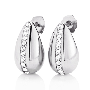 Pendientes de Gota de Agua con Incrustaciones de Diamantes de Circonio, Acero Inoxidable Chapado en Oro de 18K, Joyería de Moda de Alta Calidad para Mujer - Product Image 4