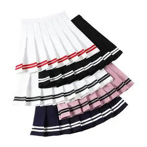 2022 Summer New Custom High Waisted A Word Pleated Knit Skirt Black Stylish Women's Skirt