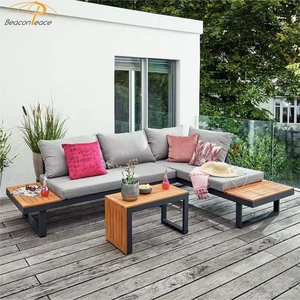 Meubles de patio Mobilier d'extérieur en métal aluminium <span class=keywords><strong>Salon</strong></span> de <span class=keywords><strong>jardin</strong></span> Canapé en forme de L Ensemble de <span class=keywords><strong>jardin</strong></span> extérieur en aluminium - Product Image 4