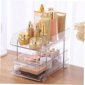 2-Tier Rectangle Clear Removable Dividers Slide-Out Eco-Friendly Plastic <b>Storage</b> Bins Bathroom Sink Organizer <b>Kitchen</b> Fridge - Product Image 2