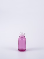Flacon ampoule cylindrique en verre silex rose transparent de 15 ml avec logo personnalisé, compte-gouttes doré, sérigraphie pour sérum et huile essentielle TBglass