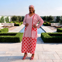 Robe Dashiki ample à manches longues en polyester imprimé, style Abaya, pour femme, grande taille, respirante, moderne, tenue formelle d'été, collection Alya African.