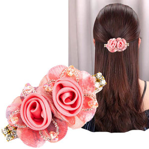 Alla moda e <span class=keywords><strong>Best</strong></span> seller eleganti grandi fermagli per capelli primaverili a fiori fatti a mano coreani per accessori per capelli da donna - Product Image 6