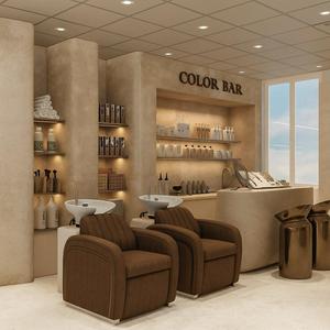 Modern Hair Salon Styling Station | Custom Barber Table & <b>LED</b> <b>Mirror</b> Set | One-Stop Hair Salon Furniture & Design Solution - Product Image 2