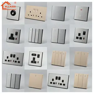 New Design Uk Standard Wall Switch brushed stainless steel Wall Light Push Button Light Switch