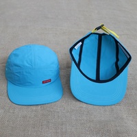 Casquette de course à 5 panneaux personnalisable avec logo OEM, légère, pour sports de plein air, séchage rapide, visière plate, ajustable, vente en gros de couvre-chefs