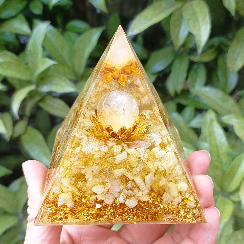Loto de Cristal Amarillo 8cm
