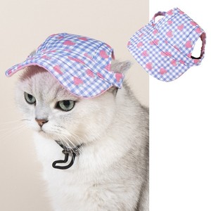 Gorra de béisbol para perro con visera de sol, de lona vaquera estampada, con protección UV para exteriores en verano, ajustable con cordón y orificios para las orejas, para cachorros Teddy Corgi - Product Image 3