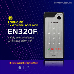 Evernet EN320F-N Digital Door <b>Lock</b> <b>Smart</b> Rim <b>Lock</b> Fingerprint + Password Grade C Security Steel Door NFC 100 Fingerprint EN320F- - Product Image 1