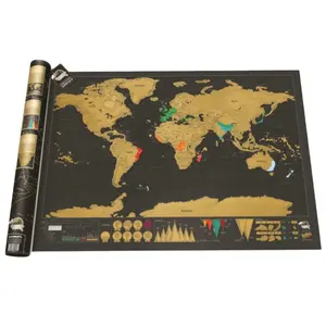 Venda quente Scratch Off Mapa Do Mundo Poster Scratch Off Mapa Do Mundo Deluxe Travel Tracker Mapa Presente Ideia Presente Para Viajantes