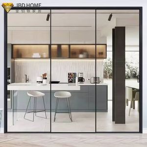 Puerta Corredera <span class=keywords><strong>de</strong></span> Aluminio con Marco Delgado y Vidrio Templado - Moderna Separación para Patio y Cocina - Product Image 2