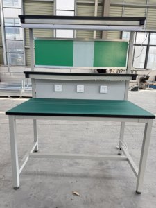 Farit Aluminum Profile Woodworking Workbench Double Layer Assembly <b>Bench</b> Illuminated Operation Table Drawers Motorized - Product Image 6