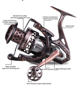 ギア比4.6:1のオールメタル長距離鋳造リール炭素鋼ベアリングと8/10kgの最大抗力を備えた高美的フィッシングリール - Product Image 3