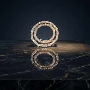 Bague de fiançailles moderne en or blanc 18 carats à double cercle avec diamants naturels VVS de 1,50 carat, bijoux de mariage élégants - Product Image 1