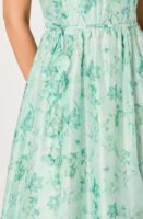 Vestido Midi Casual de Verano, Sólido, de Rayón, con Estampado Digital, Lavable, con Cintura Natural, Floral 3D