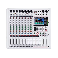 Console de mixage audio professionnelle 8 canaux avec 99 effets numériques DSP, lecteur MP3 grand écran, mixeur USB pour petites manifestations et diffusion en direct