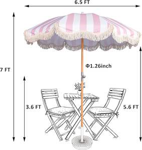 Складной пляжный зонт OEM высокого качества из водонепроницаемой полиэстеровой ткани с хлопковыми кисточками, современный дизайн, защита от солнца <span class=keywords><strong>UPF</strong></span> 50+, для использования на открытом воздухе - Product Image 6