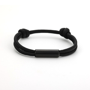 <span class=keywords><strong>Pulsera</strong></span> de Paracord <span class=keywords><strong>Militar</strong></span> de Acero Inoxidable al por Mayor, Grabada con Nombre, Ajustable, <span class=keywords><strong>Pulsera</strong></span> de Promesa para Él, Regalo - Product Image 4