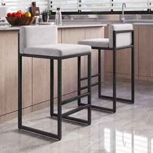 Tabouret de bar de luxe de haute qualité, nouveau design, chaise d'hôtel moderne avec un style simple, cadre en fer et matériau en cuir pour une utilisation en cuisine - Product Image 5