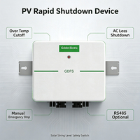Interrupteur de coupure rapide PV 1-10 chaînes 1500V CC, dispositif de déconnexion d'urgence de sécurité pour pompiers IP66, dispositif de coupure rapide solaire extérieur
