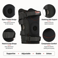 Genouillère de course et d'équitation réglable en néoprène avec stabilisateur latéral amovible et élastique