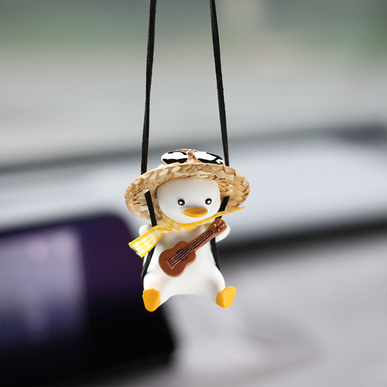 Lunettes de soleil jaune écharpe pendentif canard guitare