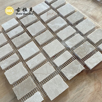 Carreaux de mosaïque en marbre Scarpa personnalisés, couleur beige, épaisseur 10 mm, pour murs intérieurs, hôtels et sols extérieurs