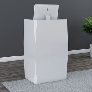 Mini table <span class=keywords><strong>de</strong></span> réception moderne bon marché Comptoir <span class=keywords><strong>de</strong></span> réception 80cm en bois blanc Petite réception à vendre - Product Image 1