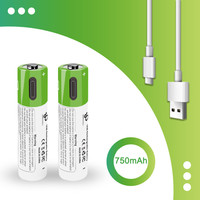 Batterie lithium-ion rechargeable USB de type C 10440 3,7 V 750 mAh vert + blanc 30 g Smartoools 1200 cycles Stylo intelligent Lampe torche