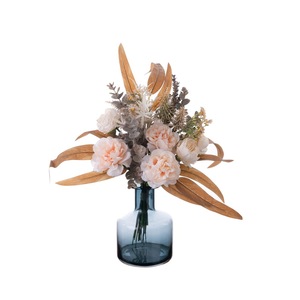 Bouquet de fleurs artificielles CallaFloral en pivoine avec vase étoile doré pour la décoration de la maison et des mariages CF02025 - Product Image 5