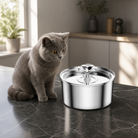 Bebedero Inteligente para Mascotas de Acero Inoxidable, Flujo Circulante Automático, Gran Capacidad de 3.2L, Alimentación por USB/Adaptador, Diseño Desmontable